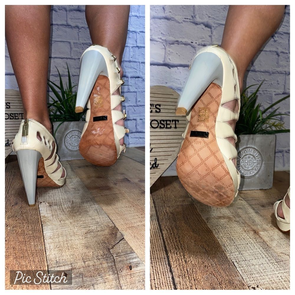 $325 L.A.M.B LAMB DAVIN Natural Leather Designer Fashion Strappy Pumps 10 - Picture 5 of 13